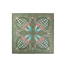 Art Deco Fan Print Satin Square Bandana Scarf: TP