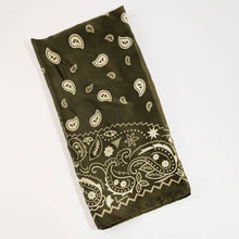 Bandana Paisley Print Satin Square Scarf: BK