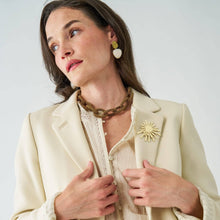 Jenna Chain Link Beaded Necklace Gold