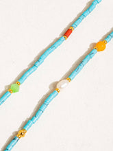 Calise Boho Handmade Blue Turquoise Stone Beaded Necklace: Turquoise
