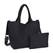 Sky's The Limit Medium Woven Neoprene Tote: Navy Nude