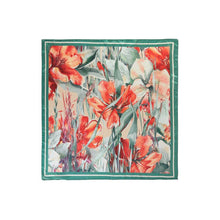 Watercolor Floral Satin Square Bandana Scarf: BK