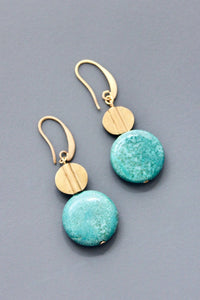 HYLE22 Turquoise disc earrings