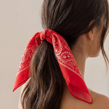 Multi-Patchwork Bandana Paisley Print Satin Square Scarf: BK