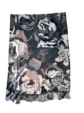 HH-222 Printed scarf with tassel: Beige