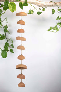 Terracotta Boho Moon Chimes Hanging Accent with Jute