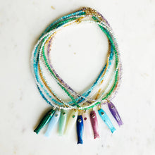 The Cooper Fish Necklace: Blue Apatite with a Malachite Fish