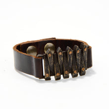 Interlocked Metal Bar Bracelet: Grey w Black Diamond