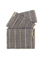 Set of 3 Nesting Zippered Straw Clutches Pinstripe Patterns: Brights