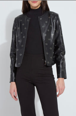 Grommet vegan Leather Jacket