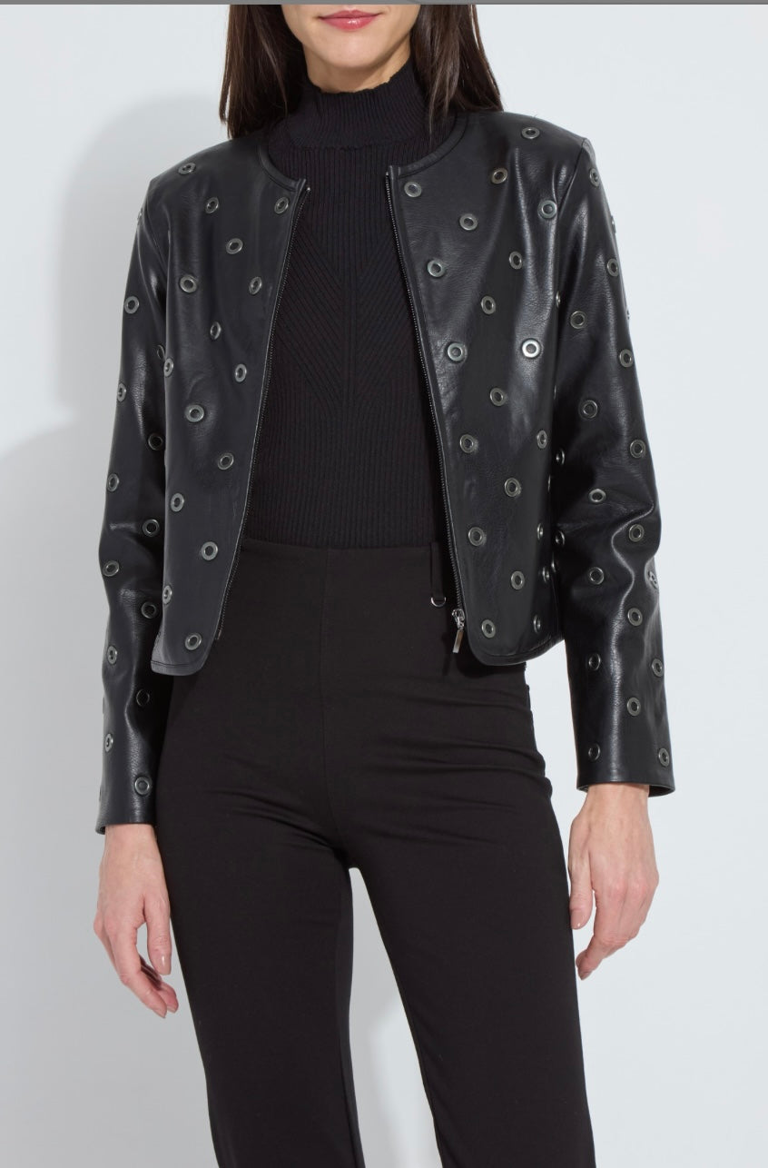 Grommet vegan Leather Jacket