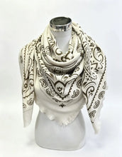 K17 Large square bandana-print scarves: Bleu