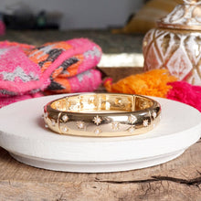 Gold-Tone Eternity Stretch Bangle – Pearls, Turquoise, or Crystals: Skinny - Clear Crystals