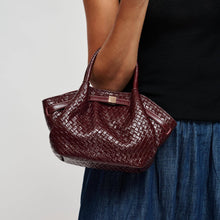 Selena - Embossed Woven Crossbody: Burgundy