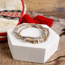 Layered Colorful and Gold Beaded Bracelets Sets: Red