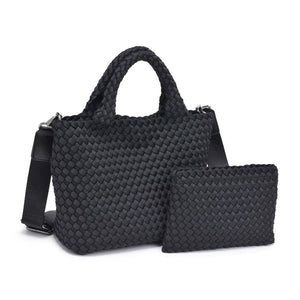 Sky's The Limit - Woven Neoprene Small Crossbody: Black