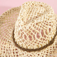 Western Loose Weave Straw Cowboy Hat: NATURAL