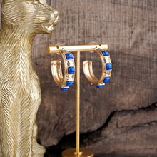 Celestial Glow – Fall Jeweled Hoop Earrings: Mustard