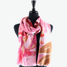 S26005 100% Polyester Lightweight Printed Scarf: 01 Orange