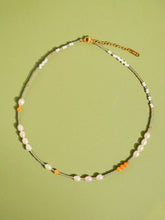 18K Handmade  Bohemian Beaded Stack Necklaces: Odette-Light Blue