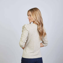 Sophie Ruched Elbow-length Tee in Sand