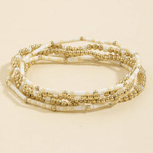 Pearl Accent Beaded Stretch Bracelet Set: XBRW