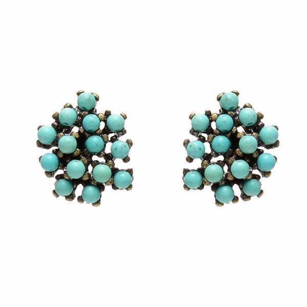Beaded Cluster Earring: Black Diamond