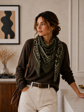 K21 Large Woolen Square Bandana: Cafe