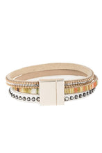 Gemma Multi Strand Crystal Studded Leather Bracelet