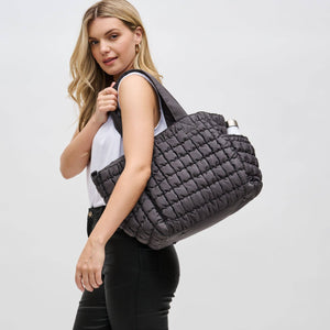 Dreamer - Quilted Puffer Nylon Tote: OIive