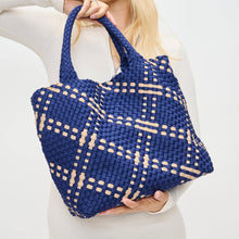 Sky's The Limit Medium Woven Neoprene Tote: Navy Nude