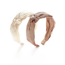 *Dupioni Silk - Neutral Palette - Side Bow Headband: Cream