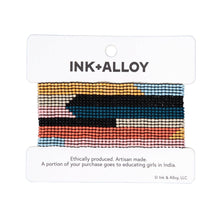 Penelope Horizontal Stripe Beaded Stretch Bracelet Rainbow