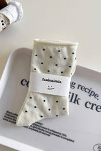 Polka Dot Designer Socks: KHAKI / One Size