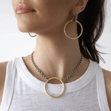 Gold and Brown Wired Wrapped Leather Earring