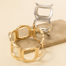Solid Oval Chain Hinge Bangle Bracelet: GD