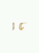 Double Champagne Hoop - Gold Earrings