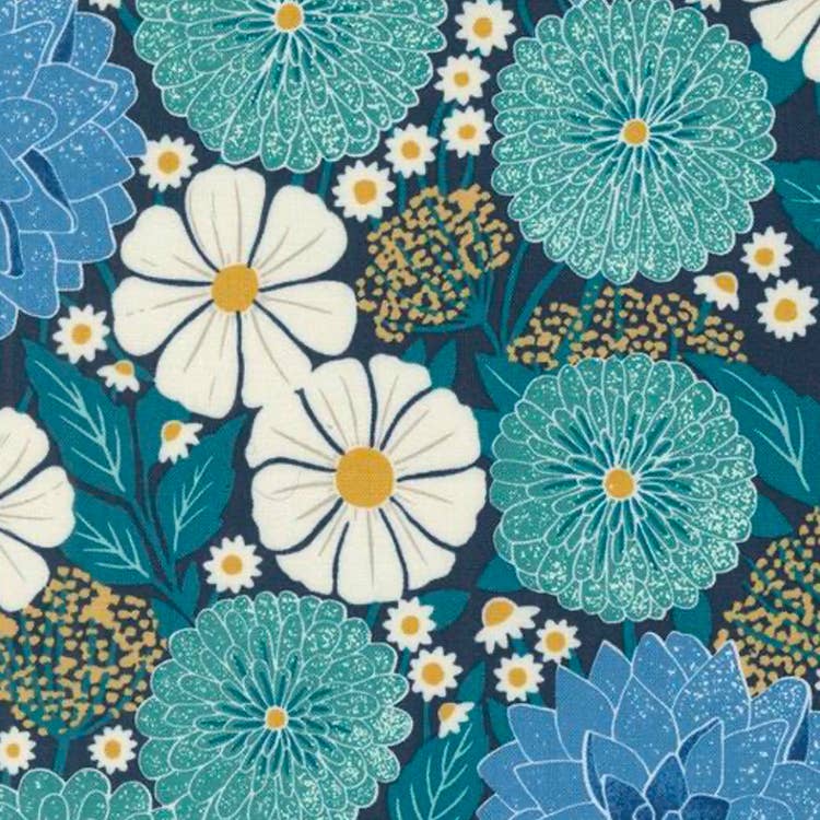 Dahlias & Zinnias - Navy  (W/S '25) : 2