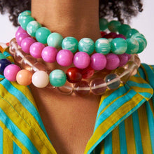 Iris Large Resin Bead Necklace Aqua