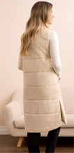 Long Zip Front Quilted Vest
