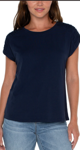 Scoop Neck raglan Knit, navy