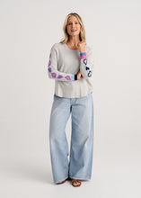Marl Heart Sleeve Crew