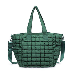 Dreamer - Quilted Puffer Nylon Tote: OIive