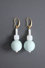 MLNE31 Chunky ceramic and glass earrings