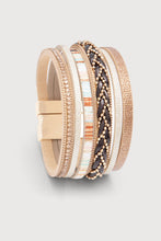 Braided Leather Multi Strand Bracelet: Navy