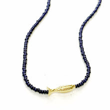 Lucky Fish Beaded Necklace: Kelly Green / 18 inch