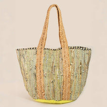 Vibrant Stripes Woven Tote Bag: GR