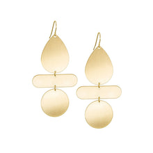 Mixed geometric drop earring: Gold