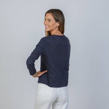 Celia Perfect Length Tee in Navy