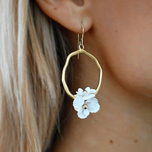 Bloom White Hoop Earring